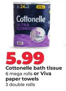 Hy-Vee Cottonelle Bath Tissue Or Viva Paper Towels offer