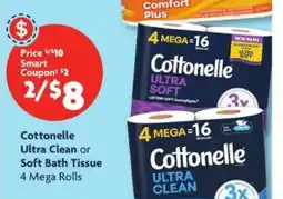 Family Dollar Cottonelle Ultra Clean or Soft Bath Tissue offer