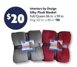 Family Dollar Interiors by Design Silky Plush Blanket offer