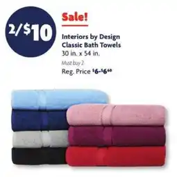 Family Dollar Interiors by Design Classic Bath Towels offer