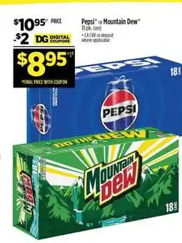 Dollar General Pepsi or Mountain Dew offer