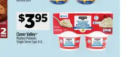 Dollar General Clover Valley Mashed Potatoes Single Serve Cups 4 ct offer