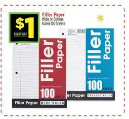 Dollar General Filler Paper offer