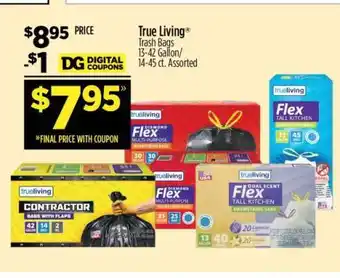 Dollar General True Living Trash Bags offer