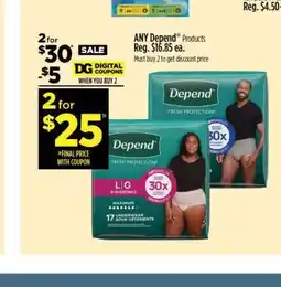 Dollar General Depend Products offer