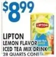 Associated Lipton lemon flavor iced tea mix drink offer