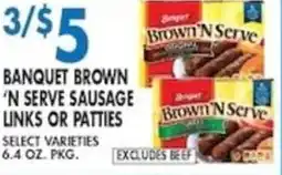 Associated Banquet brown 'n serve sausage links or patties offer