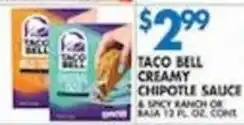 Associated Taco Bell Creamy Chipotle Sauce offer