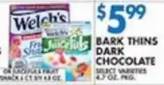 Associated Bark Thins Dark Chocolate offer