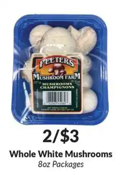 Woodman's Peeters mushroom farm whole white mushrooms offer