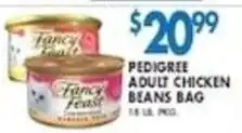 Pedigree adult chicken beans bag