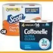 Associated Scott comfort plus toilet paper or cottonelle ultra clean toilet paper offer