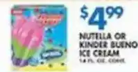 Associated Nutella or Kinder Bueno Ice Cream offer