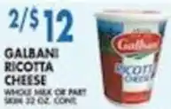 Associated Galbani ricotta cheese offer
