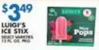 Associated Luigi's ice stick offer