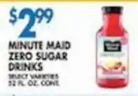 Associated Minute Maid zero sugar drinks offer