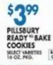 Associated Pillsbury ready to bake cookies offer