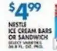 Associated Nestle ice cream bars or sandwich offer