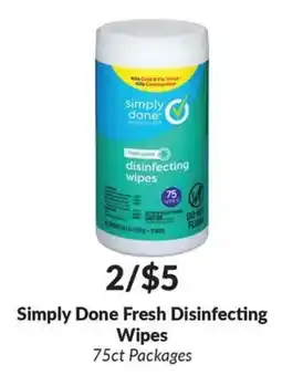 Woodman's Simply Done Fresh Disinfecting Wipes offer