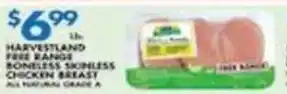 Associated Harvestland free range boneless skinless chicken breast offer