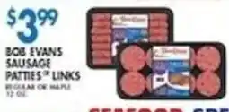 Associated Bob Evans sausage patties or links offer