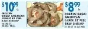 Associated Frozen great american large ez peel raw shrimp offer