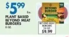 Associated Plant Based Beyond Meat Burgers offer