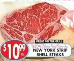 Associated Usda Choice Beef Bone-In New York Strip Shell Steaks offer