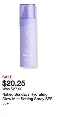 Ulta Beauty Naked Sundays Hydrating Glow Mist Setting Spray SPF 50+ offer