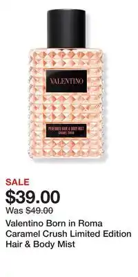 Ulta Beauty Valentino Born in Roma Caramel Crush Limited Edition Hair & Body Mist offer