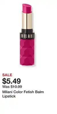 Ulta Beauty Milani Color Fetish Balm Lipstick offer