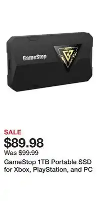 Game Stop GameStop 1TB Portable SSD for Xbox, PlayStation, and PC offer
