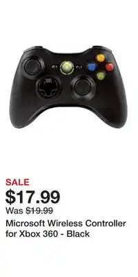 Game Stop Microsoft Wireless Controller for Xbox 360 - Black offer