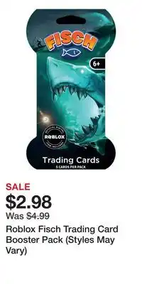 Game Stop Roblox Fisch Trading Card Booster Pack (Styles May Vary) offer