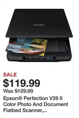 Office Depot Epson Perfection V39 II Color Photo And Document Flatbed Scanner, Black, B11B268201 offer
