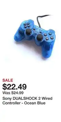 Game Stop Sony DUALSHOCK 2 Wired Controller - Ocean Blue offer