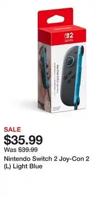Game Stop Nintendo Switch 2 Joy-Con 2 (L) Light Blue offer