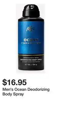 Bath & Body Works Men's Ocean Deodorizing Body Spray offer