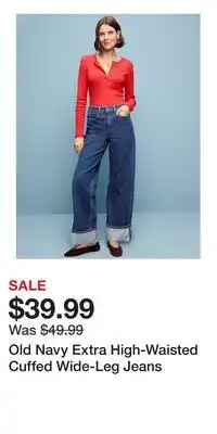 Old Navy Old Navy Extra High-Waisted Cuffed Wide-Leg Jeans offer