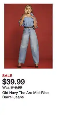 Old Navy Old Navy The Arc Mid-Rise Barrel Jeans offer
