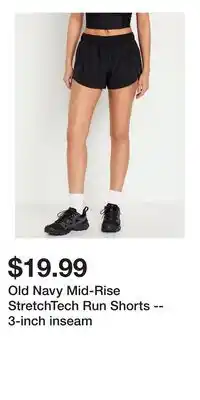 Old Navy Old Navy Mid-Rise StretchTech Run Shorts -- 3-inch inseam offer