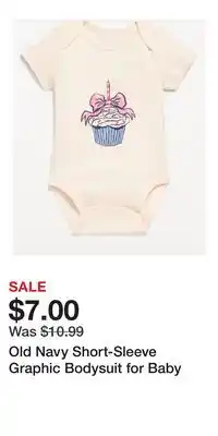 Old Navy Old Navy Short-Sleeve Graphic Bodysuit for Baby offer