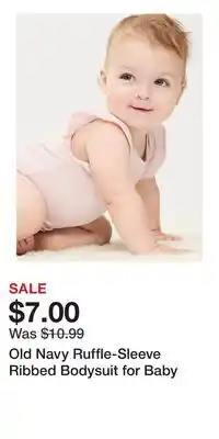 Old Navy Old Navy Ruffle-Sleeve Ribbed Bodysuit for Baby offer