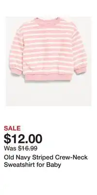 Old Navy Old Navy Striped Crew-Neck Sweatshirt for Baby offer
