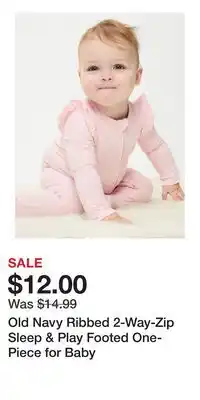 Old Navy Old Navy Ribbed 2-Way-Zip Sleep & Play Footed One-Piece for Baby offer