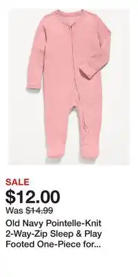 Old Navy Old Navy Pointelle-Knit 2-Way-Zip Sleep & Play Footed One-Piece for Baby offer