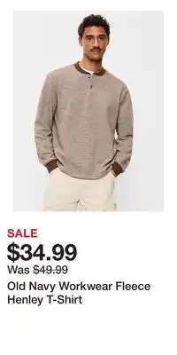 Old Navy Old Navy Workwear Fleece Henley T-Shirt offer