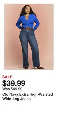 Old Navy Old Navy Extra High-Waisted Wide-Leg Jeans offer
