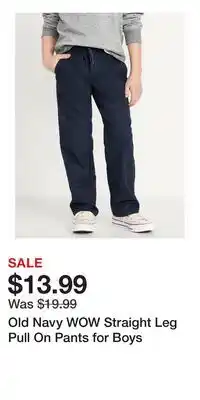 Old Navy Old Navy WOW Straight Leg Pull On Pants for Boys offer