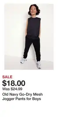 Old Navy Old Navy Go-Dry Mesh Jogger Pants for Boys offer